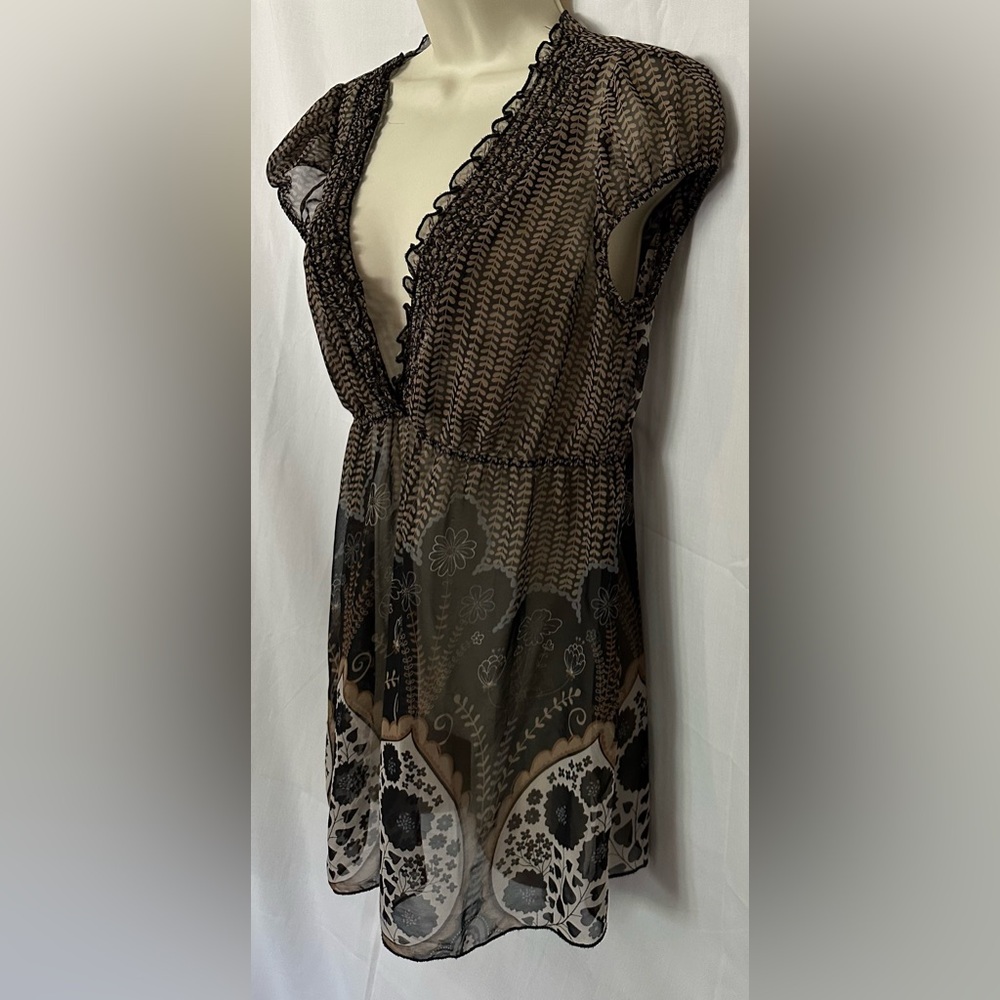 Papaya Women's sheer top blouse cover-up size L